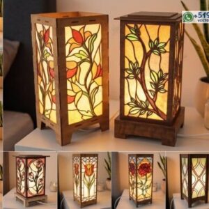 Lámparas decorativas estilo vitral en MDF – Pack de 10 diseños