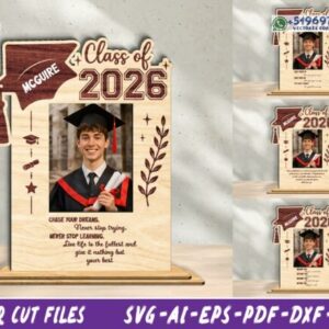 Soporte Personalizado para Foto de Graduación Class of 2026