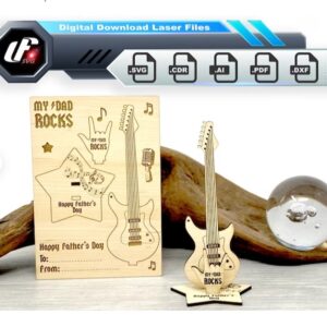 Tarjeta Musical con Guitarra Eléctrica para el Día del Padre