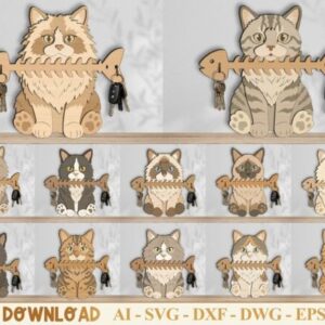 Soporte para llaves de gato con espina de pescado