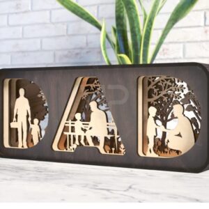 Lámpara Decorativa Multicapa "DAD" con Escena de Papá e Hijo para dia del padre