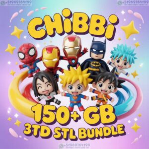 Mega Pack Chibi STL: Más de 150 GB de Personajes Estilo Chibi para Impresión 3D
