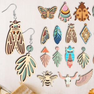 Pack de Dijes y Aretes Decorativos naturales Boho en Vector