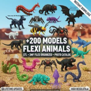 Mas de 200 animales flexibles y modelos 3D articulados