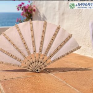 Abanico Plegable Personalizable con Varillas Florales Archivos SVG y LBRN2