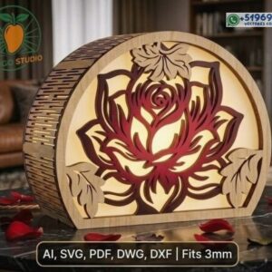 Lámpara Floral de Ilusión 3D tipo Shadow Box para MDF 3 mm