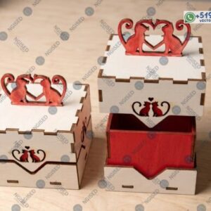 Caja de regalo para pareja con diseño romántico