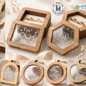Caja Porta Anillos para Boda matrimonio y Compromiso Pack de Diseños