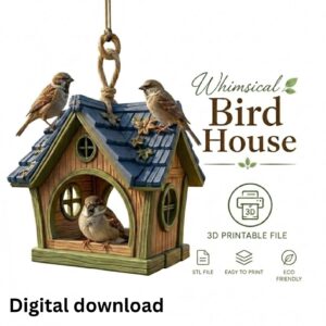 Casita Decorativa para Pájaros Impresa en 3D | Archivo STL para Jardín y Decoración