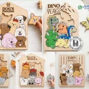Rompecabezas Infantiles de Animales y Dinosaurios Pack Educativo