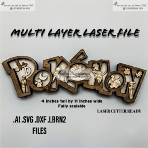 Letrero Multicapa Pokémon para Corte Láser