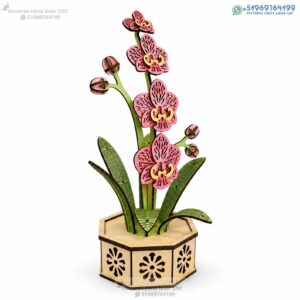 Maceta Decorativa de Orquídeas Multicapa para Corte Láser