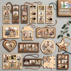 Pack de Marcos Colgantes para Fotos Familiares 15 Diseños Personalizables