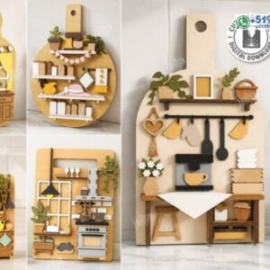 Mini Tablas Decorativas de Cocina estilo farmhouse en MDF 3 mm Pack de 5 Diseños