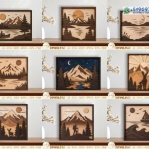 Cuadros de Paisajes Naturales en Capas Pack Decorativo