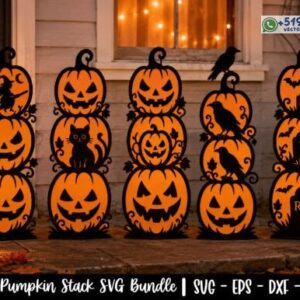 Bundle de Calabazas Apiladas Halloween Decoración Temática