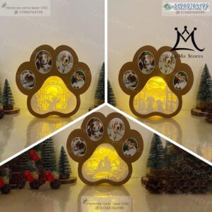 Pack de 3 Cajas Conmemorativas Tipo Linterna con Huella para Mascotas