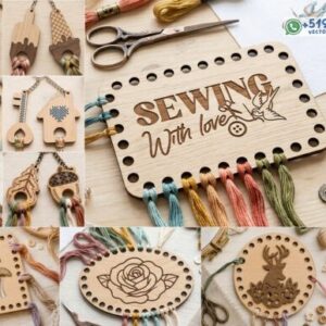 Pack de placas decorativas perforadas para bordado y costura