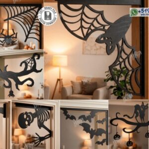 Pack de decoraciones esquineras de Halloween para puerta, pared y marcos