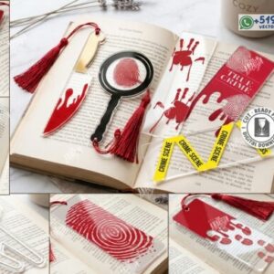 ack de separadores de libros temáticos de crimen y misterio