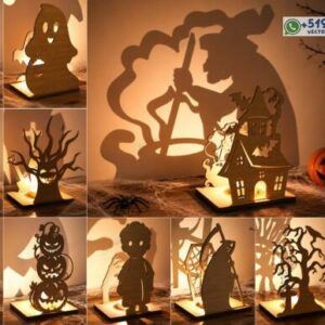 Pack de 10 lámparas decorativas de Halloween con efecto de sombras