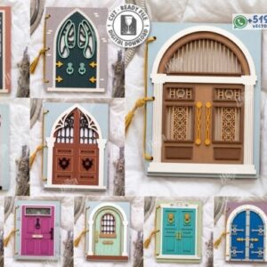 Paquete de cubiertas para cuadernos con diseños de puertas