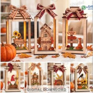 Linternas Decorativas de Otoño en Capas Pack de 10 Diseños