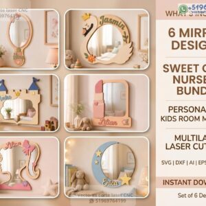 Pack de 6 Espejos Personalizados para Habitaciones Infantiles