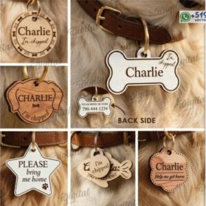 Paquete de etiquetas personalizadas para collares de mascotas