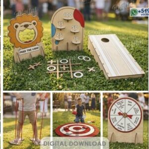 Pack de juegos al aire libre para niños y familia – Diseños vectoriales interactivos