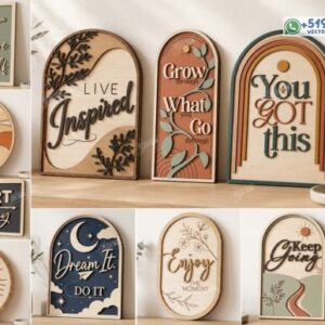 Pack de cuadros decorativos con frases motivacionales en capas