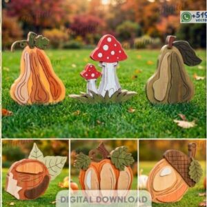 Set de Figuras Otoñales Decorativas en Capas para jardines
