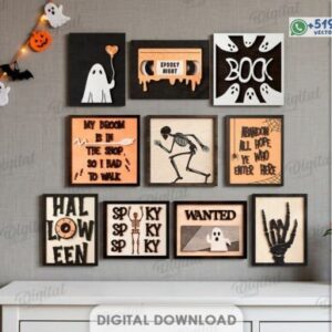 Pack de Letreros de Pared Halloween Diseños Decorativos