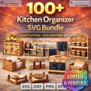 Mega Pack de Más de 100 Organizadores de Cocina para Corte Láser