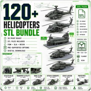 Pack de Más de 120 Helicópteros STL para Impresión 3D