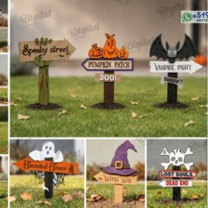 Señalizadores Decorativos de Halloween para Jardín y Entrada