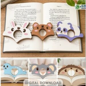 Pack de sujetadores de páginas con animales kawaii en archivo vectorial