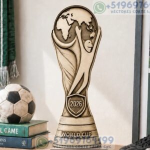Trofeo Decorativo de Fútbol Estilo Copa Mundial 2026