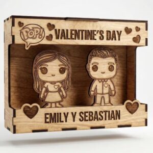 Caja Funko decorativa personalizada San Valentín estilo Pop con pareja y nombres