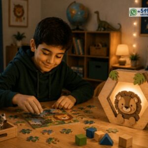 Lámpara nocturna infantil 3D de león para habitación de niños