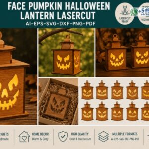 Paquete de 16 faroles de calabaza de Halloween con rostros