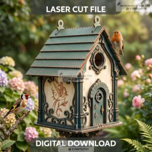 Casita de Pájaros de Hadas 3D – Diseño Decorativo Vectorial