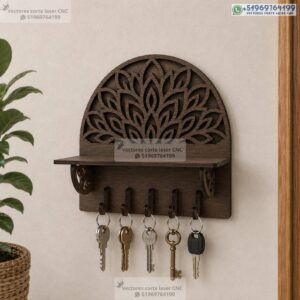 Estante para Llaves Mandala Decorativo para Corte Láser