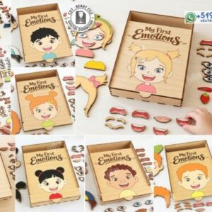 Rompecabezas educativo de emociones y expresiones faciales para niños