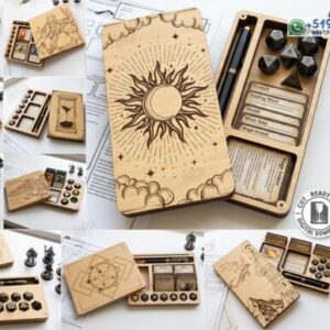 Organizador esotérico para dados, cartas y accesorios de juegos de mesa