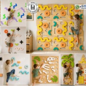 Pack de Paneles de Escalada Infantil para Pared – Diseños Vectoriales Multitemáticos