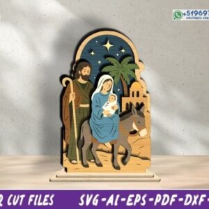 Nacimiento Navideño de la Sagrada Familia en Diseño Multicapa