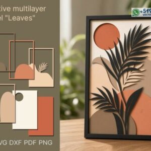 Panel Decorativo Multicapa de Hojas con Diseño Botánico Moderno