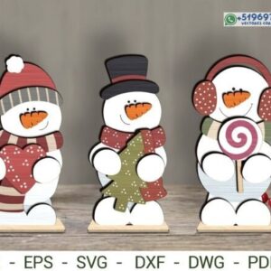 Pack de Muñecos de Nieve Navideños de Sobremesa – 3 Diseños