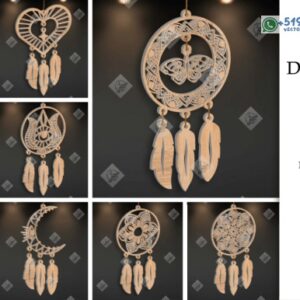 Pack de atrapasueños bohemios con plumas y figuras ornamentales
